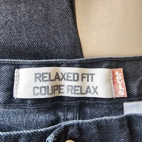 Levis 550 Relaxed Fit Taper Jeans Mens Tag 36x30 Act 35x28.5 Black Faded Wash - Picture 4 of 11